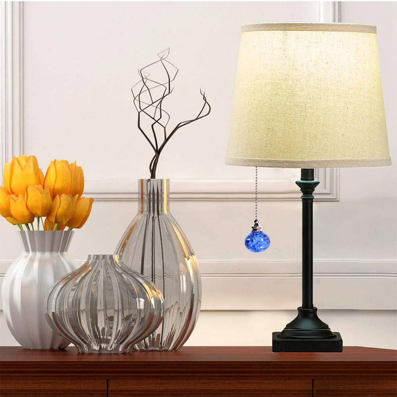 2PCS Ceiling Fan Pull Chain, Ceiling Fan Pull Chain Extension, Pull Chains for Ceiling Fans and Lights, Ceiling Fan Pulls, Light Pull Chain with 21 Inches Ball Beaded Pull Chain, Blue