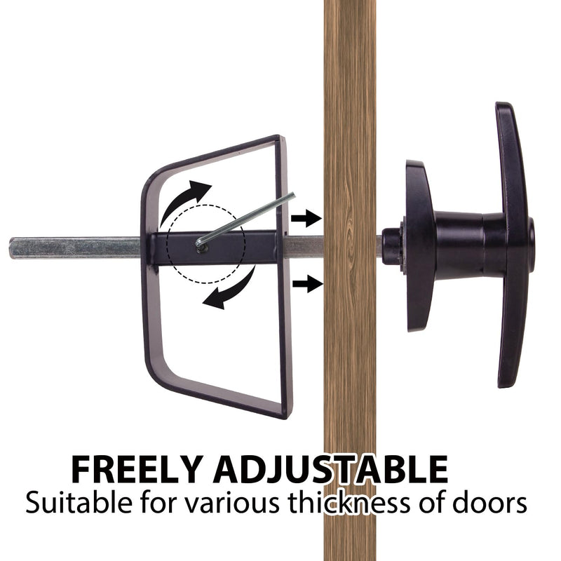 5-1/2" T-Handle Lock kit-Hurrikom Shed Door Latch with 5 Keys, 5-1/2" Stem Shed T-Handle Lock Kit for Sheds Doors, Playhouses, Chicken Coops,Camper, RV, Garage Door(Black) 5.5 inch Black