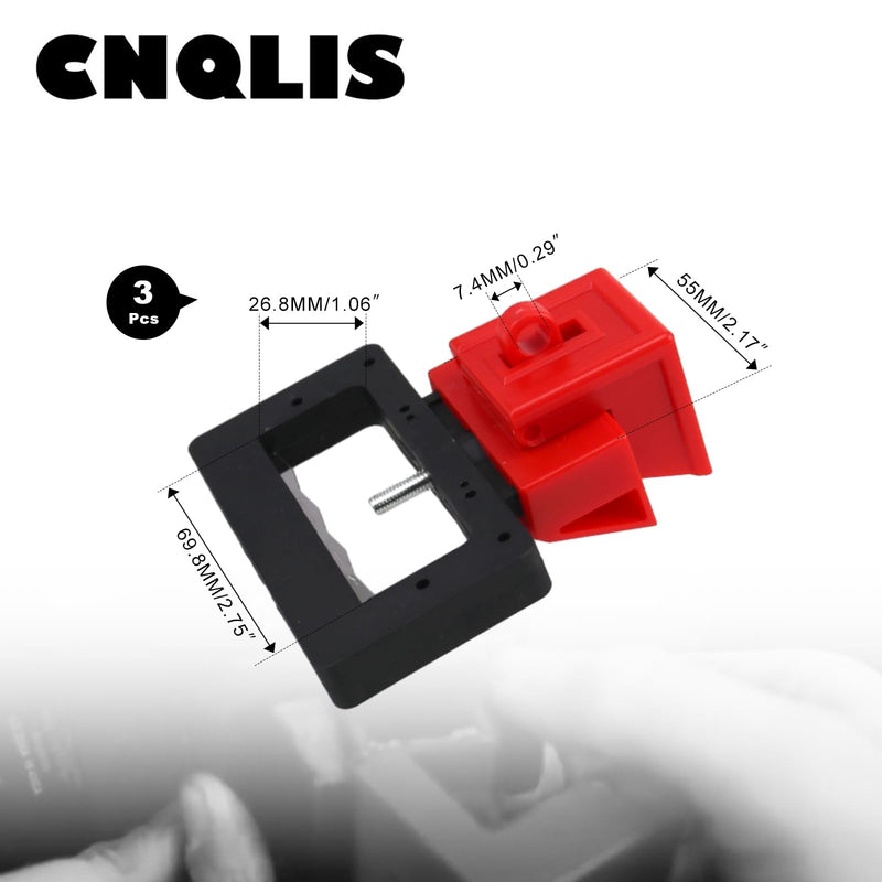 CNQLIS Extra Large Circuit Breaker Lockout Device, for 480/600V Clamp-on Electrical Single Pole Breaker for Station Lock Out Tag Out Kit (3Pcs) XL | 480/600V | Clamp-on