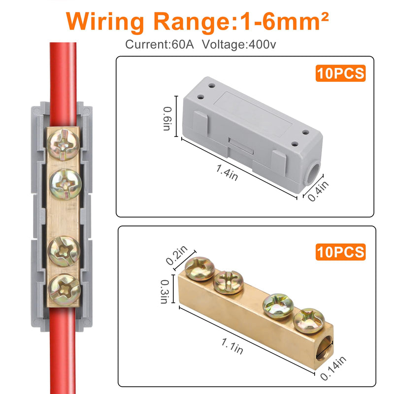 Linkstyle 10PCS 10 AWG Wire Connector Nut Kit, 60A Quick Wiring Connection Terminal, Splicing Quick Wiring Connection Terminal 10 AWG 60A