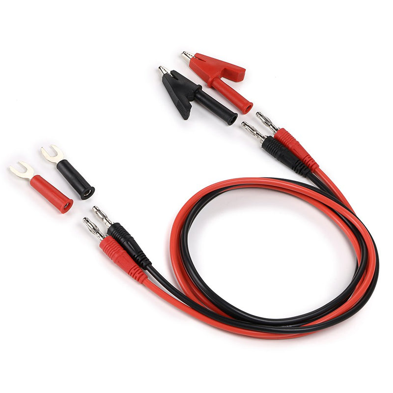 Sumnacon 4 in 1 Banana Plug Alligator Clip Pure Copper Fork Test Lead, 3.3 ft Multimeter Flexible Test Lead Wire Cable with Protective Jack Copper Clamps for Electrical Testing 1000V/15A 3.3Ft/1M
