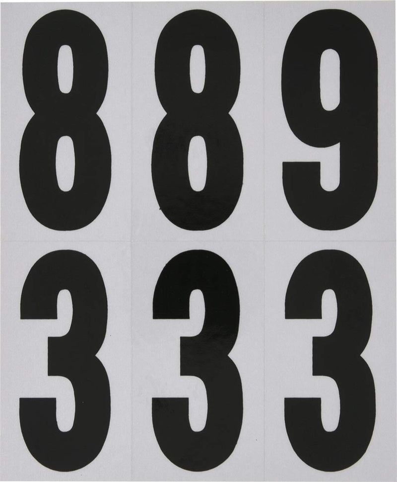 Hillman 843445 Reflective Adhesive Mailbox Number Pack, 3", Black and White