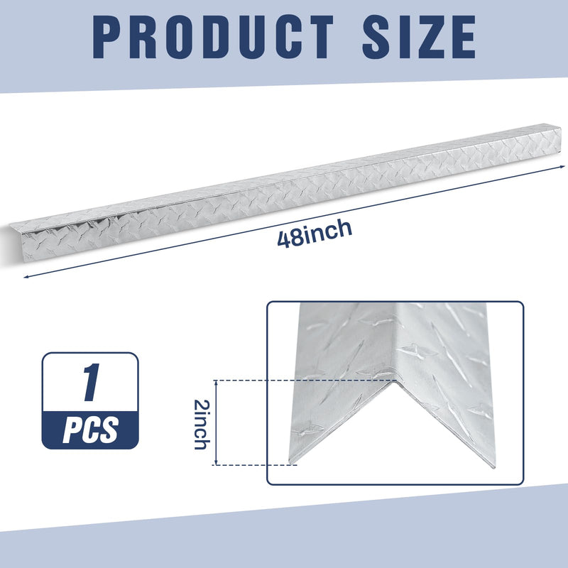 Yaocom 1.97" x 1.97" x 47.3" Aluminum Diamond Plate Angle, 16 Gauge 063 Inch Metal Wall Corner Protector for Edge Guard