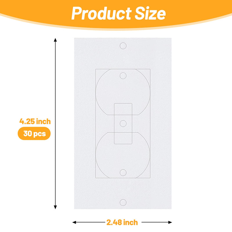 Outlet Insulators Draft Sealers, 30 Pack Electrical Outlet Insulation Pads, EVA Foam Gasket for Wall, Light, Switch Socket Cover Compatible with Duplex Toggle Rocker Wall Plate Openings