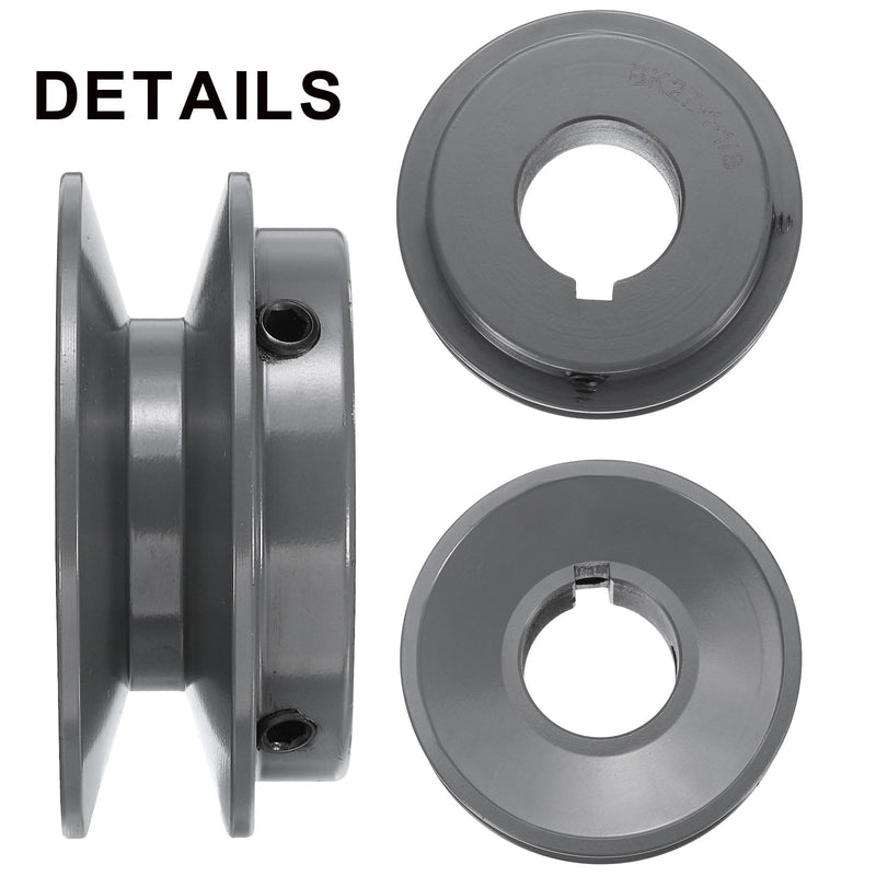 uxcell BK27-1 1/8 V-Belt Sheave 1-1/8"Bore 2.7"OD Single Groove Web Sheave Bored-to-Size Sheave, Cast Iron, Belt Section for 3L or B Belt