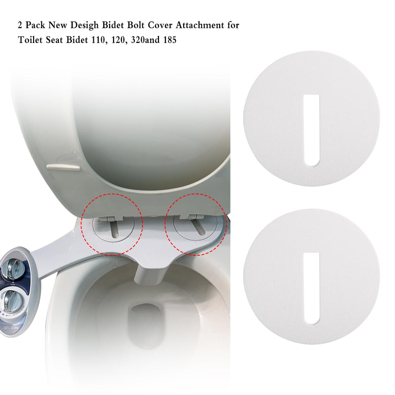 Bidet Bolt Cover Plate to Prevent Dust Accumulation, 2 Pack Bidet Bolt Cover Attachment for Toilet Seat 110, 120, 320 and 185