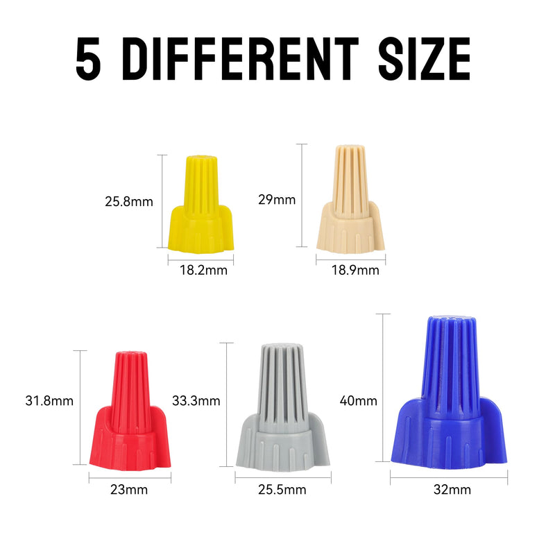 40pcs Winged Wire Nut Connector - AWG 14-6 Blue - Insulated Insert Twist Electrical Wire Terminal with Spring, Portable Wire Caps for Quick Connection WINGED NUT