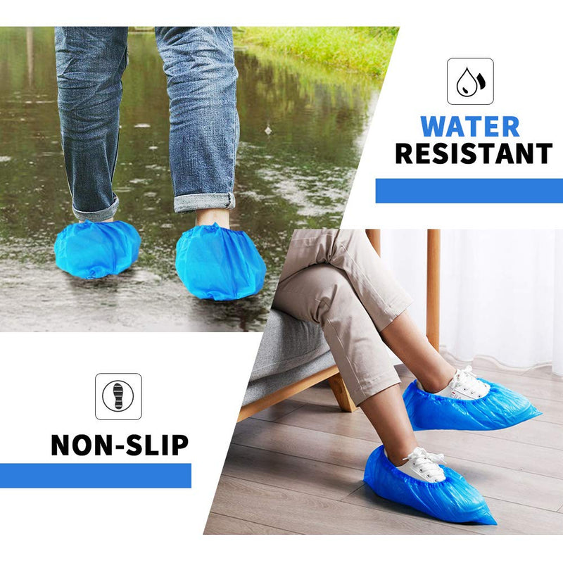 100 Pack 50 Pairs Disposable Shoe Covers Boot Cover Waterproof, Dust proof, The Size Fit Most, Non-slip, Blue, Protect Your Shoes, Floor, Carpet 100 Pack