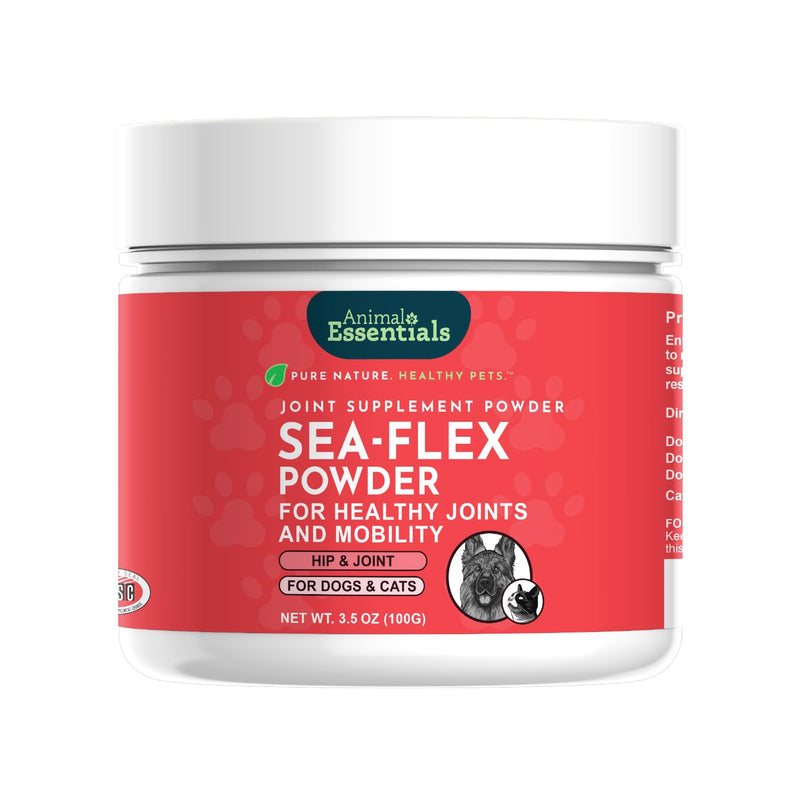 Animal Essentials Sea Flex Powder for Dogs & Cats - Pet Wellness Supplement for Joint & Hip Support, Natural Formula with Green Lipped Mussel & Seaweed, Source of Calcium - 3.5 oz 3.5 Ounce (Pack of 1)