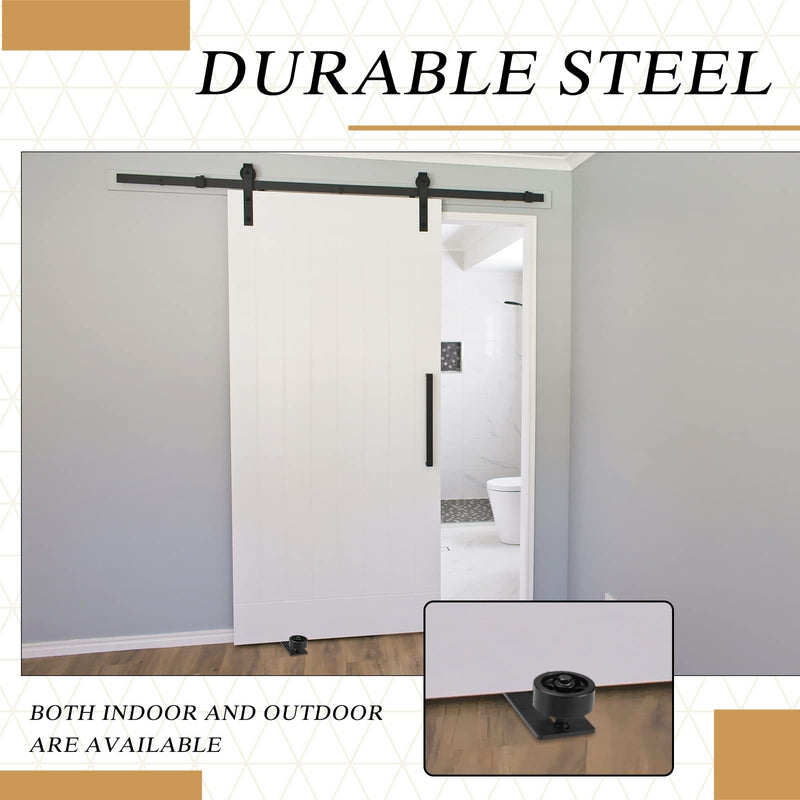 LEIFIDE 4 Pcs Sliding Closet Barn Door Floor Guide Flush Design Wall Mount Bottom Adjustable Roller Flat Non Scratch Barn Door Hardware Kit (8 Assemble Setup Options) 8 Assemble Setup Options
