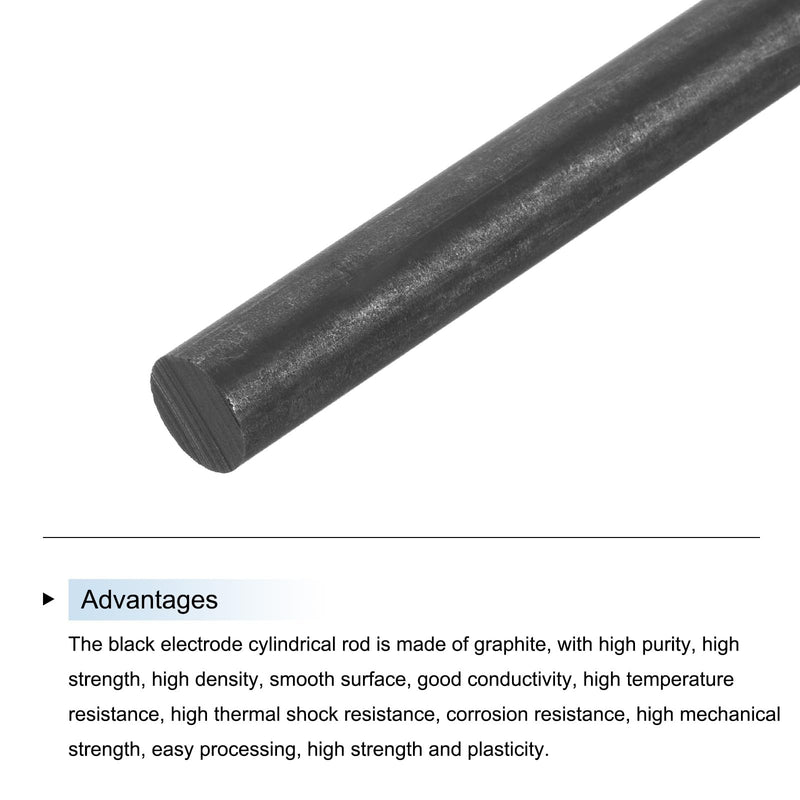 MECCANIXITY Graphite Rod, Graphite Stirring Rod Cylinder Stick Carbon Rod 305x11mm Black for Electrode, Melting Casting, Crucibles, Pack of 1