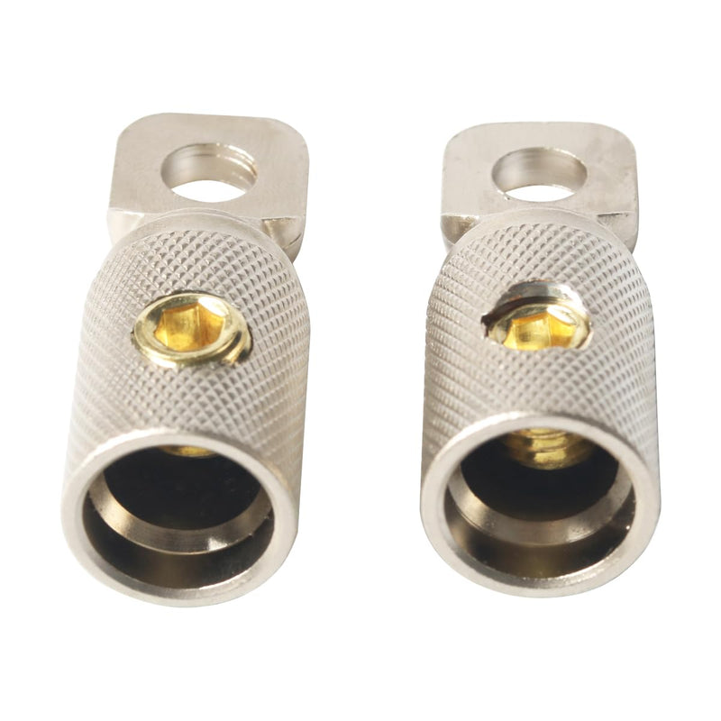 0 Gauge Wire Terminal Connector 5/16 Ring Wiring Connectors for Battery Bank Inverter Projects Car Audio Amplifier 4PCS with Adhesive Heat Shrink Tubing 0GA-5/16Ring Connector 4PCS