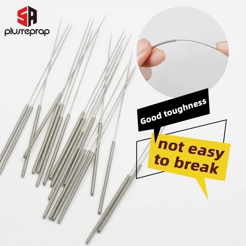3D Printer Nozzle Cleaning Kit: 20-Pack 0.4mm Stainless Steel Nozzle Cleaner, 3D Printer Cleaning Needles for Creality Ender 3/K1/MK8/V6, No Clogger, Sturdy and Durable, Ease of Use, by 5APLUSREPRAP