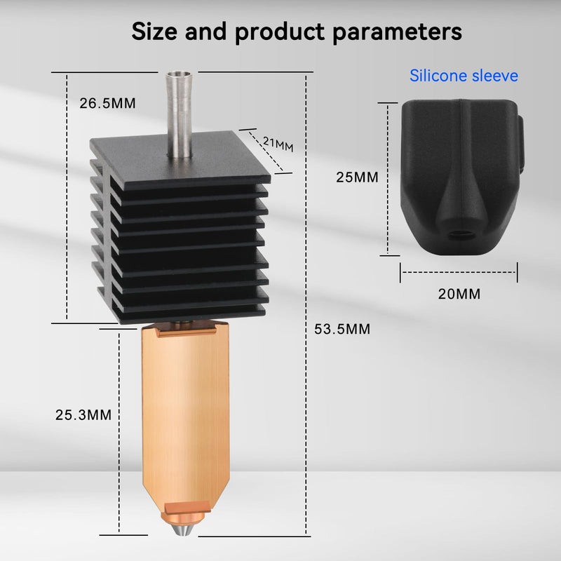 AD5X Hotend Kit, Integrated Dual Metal Nozzle hot end, Quick-Detachable Throat Heating Block, Enhanced Heat Dissipation & Stability, Compatible with Flashforge AD5X 3D Printer (0.25/0.4/0.6/0.8) 0.25/0.4/0.6/0.8