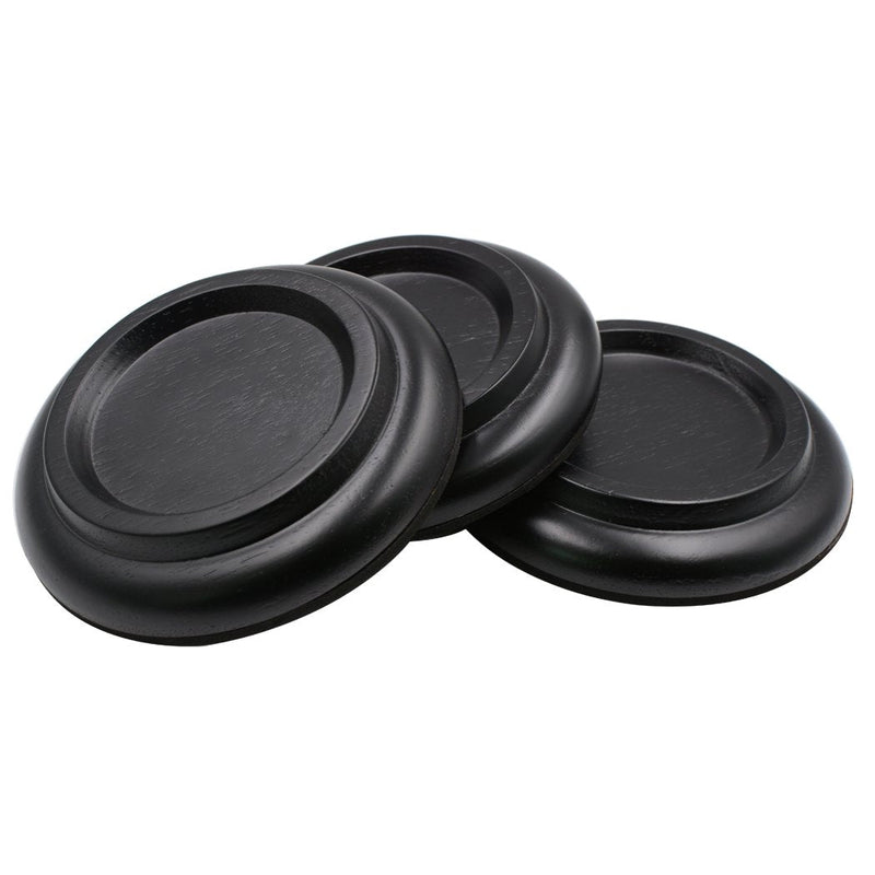 Piano Caster Cups Grand Piano Caster Cups Piano Leg Hardwood Cups Pads for Grand Piano (Wood Black, Set of 3) Wood Black