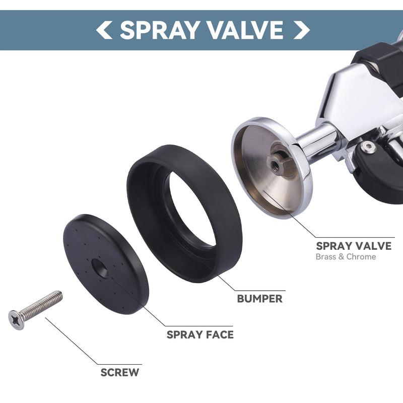 Commercial Sink Sprayer Head: 7/8"-20UNEF Black Pre Rinse Sprayer - 3.85 GPM High Pressure Pull Down Spray Head - Handheld Dish Sprayer Nozzle for Commercial Kitchen Faucet (Chrome Finished)