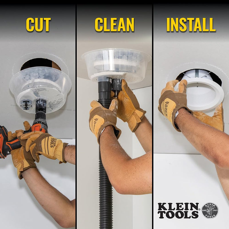 Klein Tools 53710 Hole Saw, Adjustable Circle Hole Cutter with Dustbowl, Integrated Vacuum Port, for Drywall and Ceiling Tiles, 2 to 7-Inch Quick-Adjust