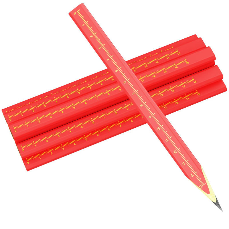 KR. LIF 8 PCS Carpenter Pencils Construction Pencil, Carpenter Marking Pencil for Woodworking Concrete Scriber Marking Tool Black 8
