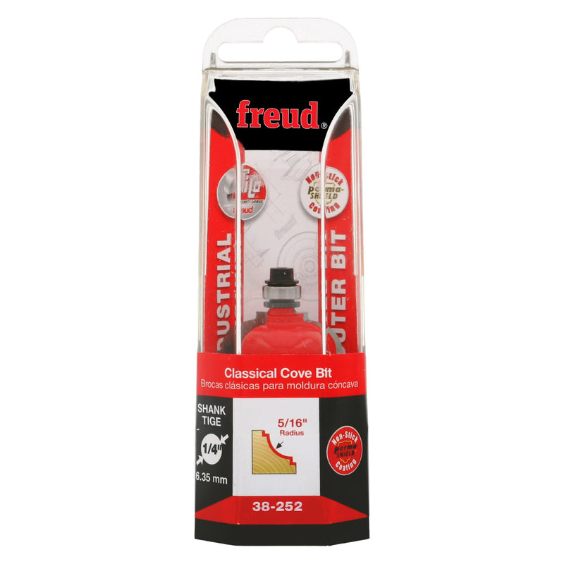 Freud 38-252: 5/16" Radius Classical Cove Bit with 1/4" Shank