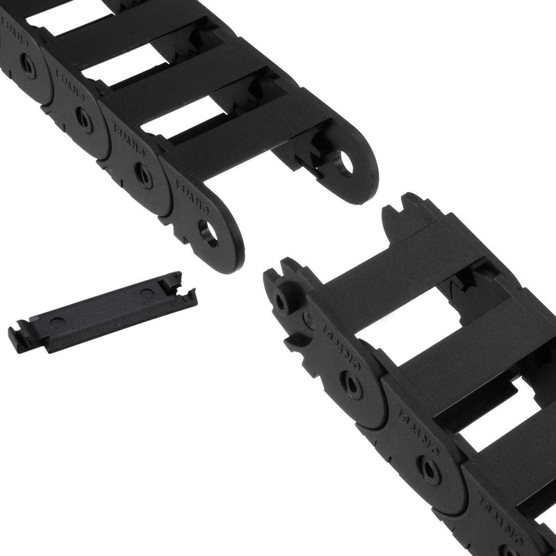 uxcell Drag Chain Cable Carrier Open Type with End Connectors 15X30mm 1 Meter Plastic for Electrical CNC Router Machines Black 15mmX30mm