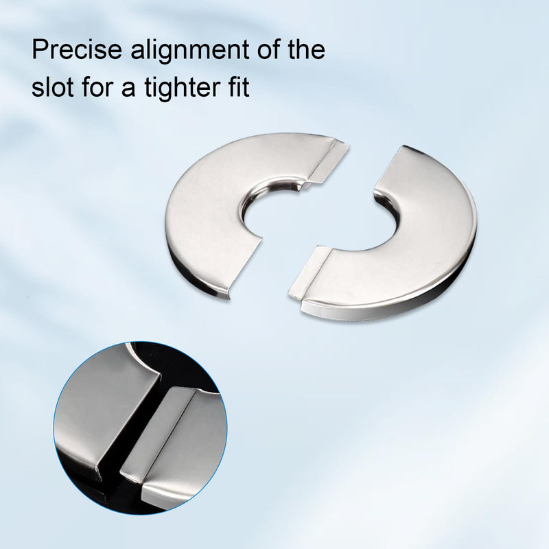 Wall Split Flange, HONSNKS 3Pcs Self Adhesive Round Escutcheon Plate 304 Stainless Steel Wall-mounted Pipe Hole Cover for Various Pipes (0.9inch/23mm ID) S