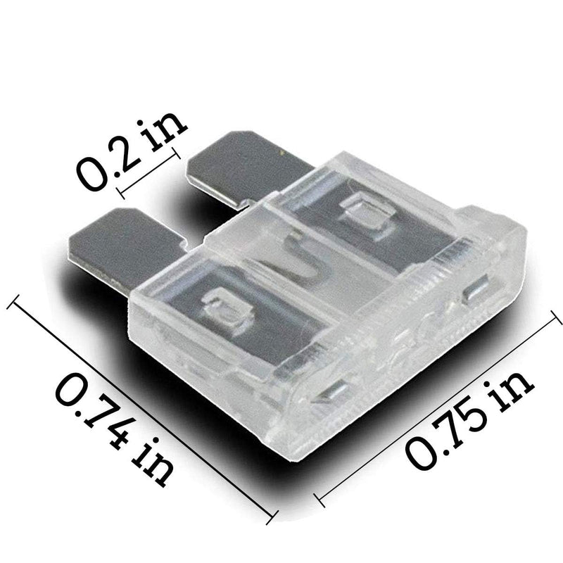 100 Pack Auto Fuses 25 AMP ATC/ATO Standard Regular Fuse Blade 25A Car Truck Boat Marine RV