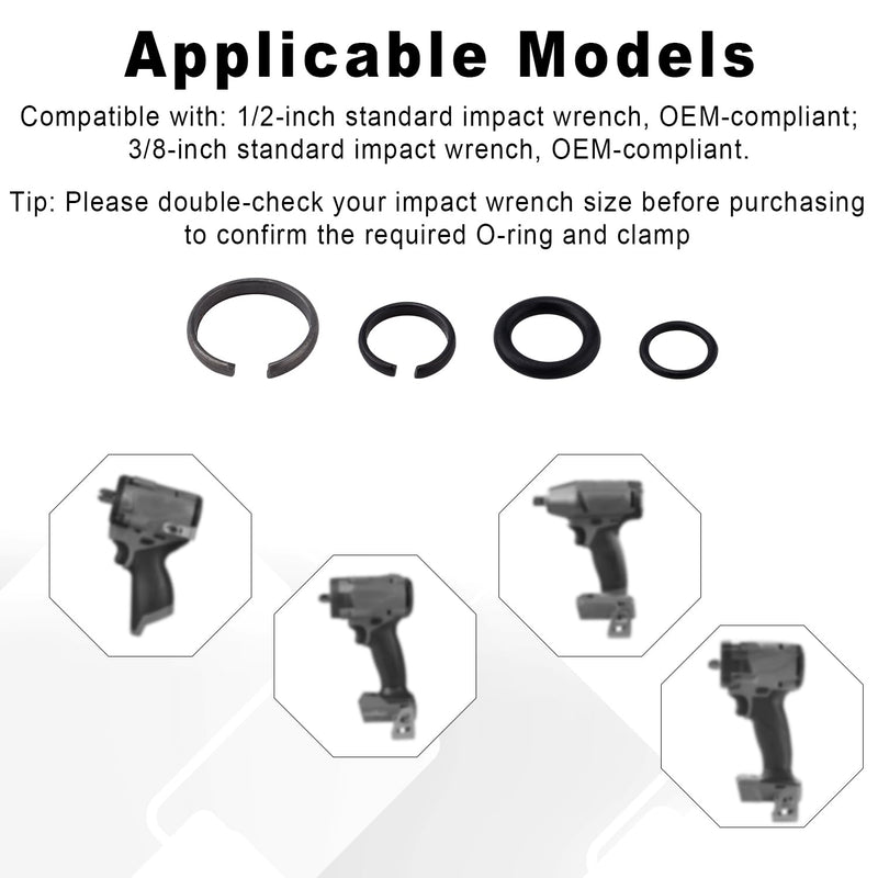 6 Sets 3/8" & 6 Sets 1/2" Impact Retaining Ring Clip Friction Rings with O-Ring, 1/2" & 3/8" Impact Wrench Socket Retaining Ring Clip for Electric/Pneumatic Type Wrench Retainer Anvil Install Tool