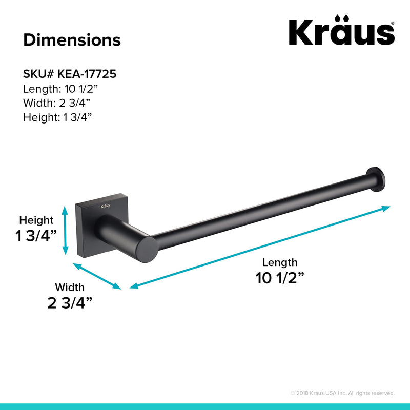 KRAUS Ventus Bathroom Towel Bar, Matte Black Finish, KEA-17725MB