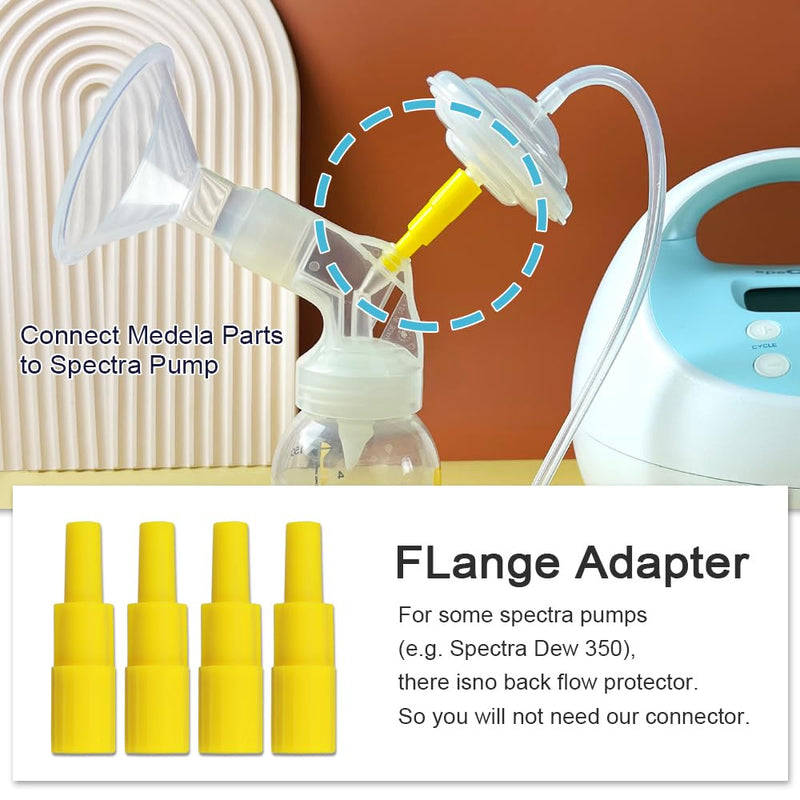 PumpMom Backflow Adapter for Spectra S1, Spectra S2 Pump to Use Most Medela Flanges and Bottles; Connects Between Medela Breastshield and Spectra Backflow Protector (Pumpmom Flange Adapter)