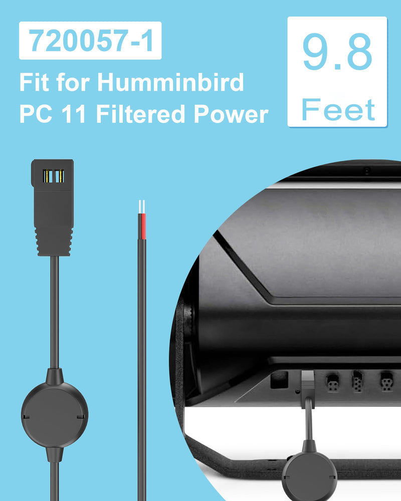 WUKUR 720057-1 PC 11 Filter Power Cable Replacement for Humminbird | Compatible with Helix 8 Helix 9 Helix 10 Helix 12 Helix 15 Series 800 Series 900 Series 1100 Series Products 797 798 (9.8ft)