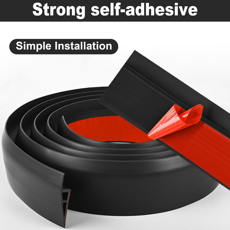 Carpet Floor Transition Strip, Self Adhesive Floor Edging Trim Strip, PVC Threshold Cover for Doorway, Floor Divider Strip Suitable for Threshold from 1/5" to 2/5" - Black 3.3Ft 1/5" to 2/5", 3.3Ft