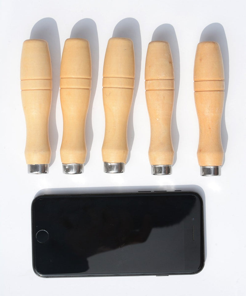 DS-Space Wooden File Handle with Strong Metal Collars for 4.0''-7.0'' File (5 Pack) (Medium) Medium