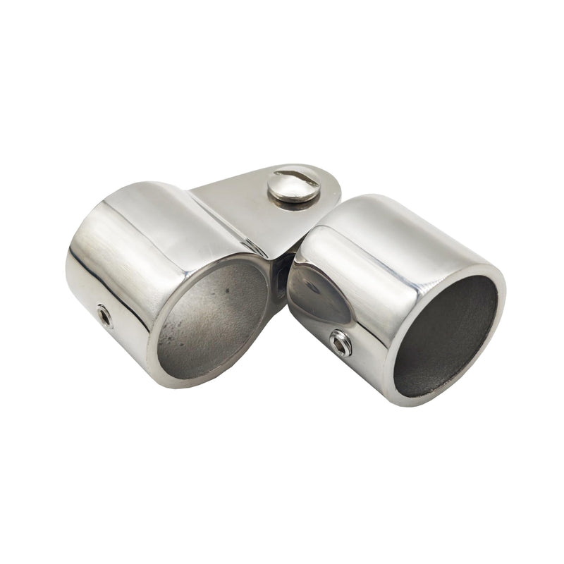 2 Pairs 1" Bimini Top Hardware Kit - Jaw Slide Eye End Cap for 25.5mm Round Tube - 316 Stainless Steel Marine Grade Hinge Rail Mount with L Hex Key - Boat Fittings Accessories