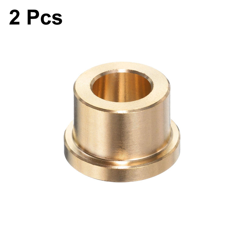 uxcell 2pcs Flange Sleeve Bearings 3/8" Bore x 5/8" OD x 1/2" Length x 3/4" Flange Dia, Self-Lubricating Brass Bushing 2