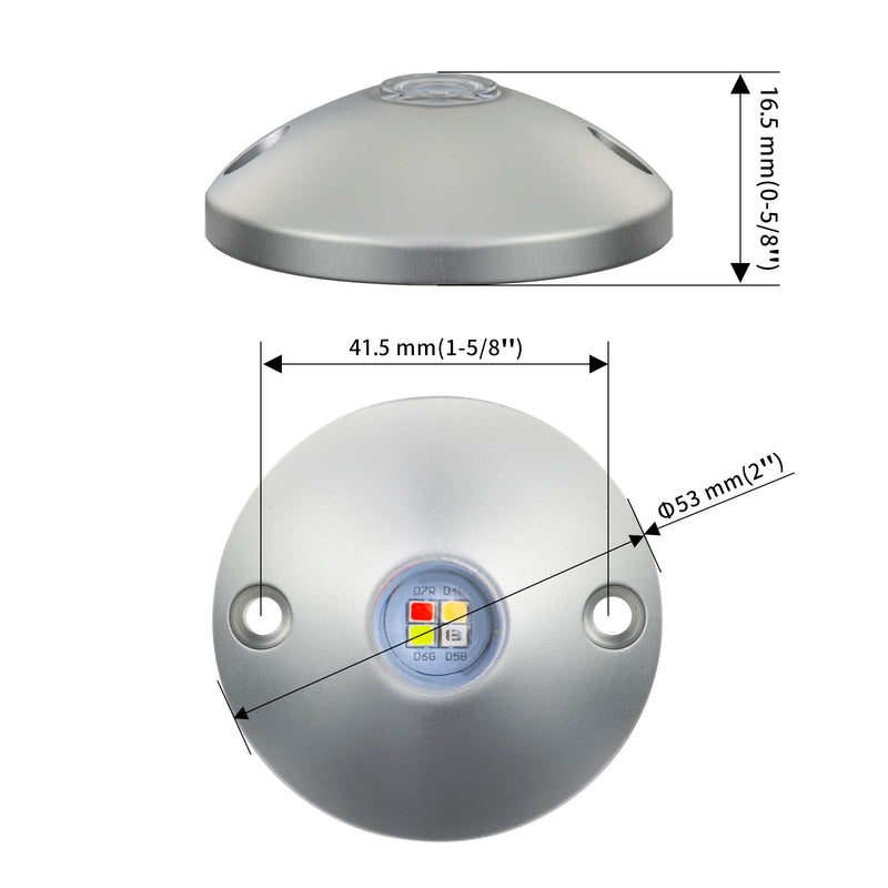 RGBW Boat Interior Lights, LED Courtesy,Deck Light, Aluminum Surface Mount for Yacht, RV, Pontoon,Kayak,2-Inch Waterproof IP67 DC12V(RGBW) RGBW