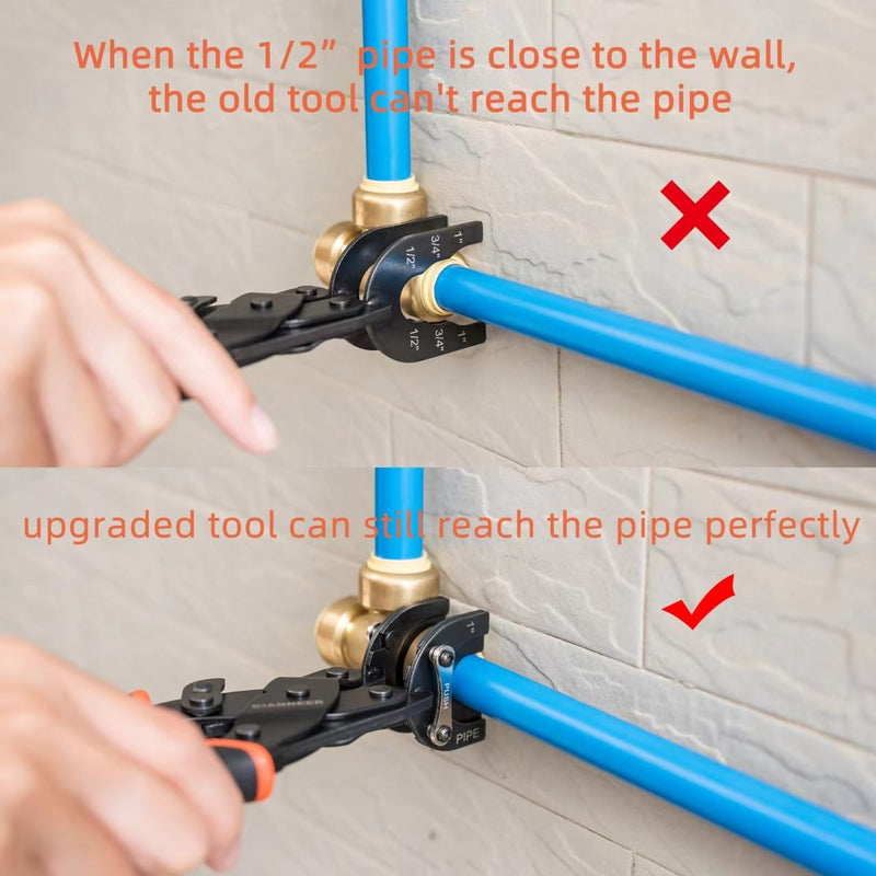 Push to Connect Removal Tool Disconnect Tongs Tool Plumbing Tools for 1/2”, 3/4”, 1” Push Fittings Pex Removal Tool Improved Version IMPROVED DISCONNECT TONGS