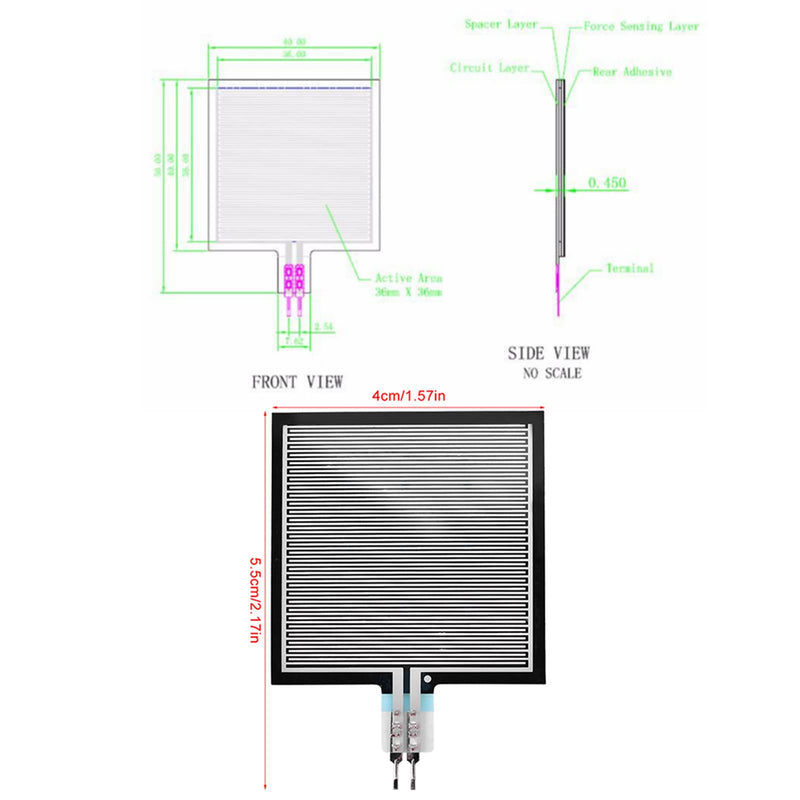 Force Sensing Resistor Force Sensor RP-S40-ST RP-C7.6-ST Pressure Sensor Thin Film Sensing Resistor for Intelligent High End Seat