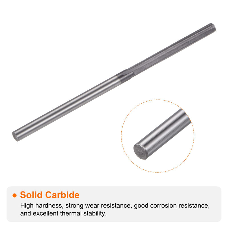 HARFINGTON Carbide Chucking Reamer 0.093"(2.362mm) Dia Straight Flute Straight Shank Machine Reamer Tool for Metal and Lathes CNC Machining Centers, Black 0.093"