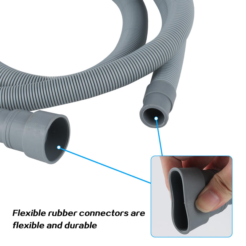 2 M/6.56 ft Washing Machine Drain Hose Extension,Universal Dishwasher Drain Hose Extension Kit,Flexible Hose for for Washer Dishwasher Dehumidifier Drain Hose, with 2 Hose Clamps,1U Hose Holder