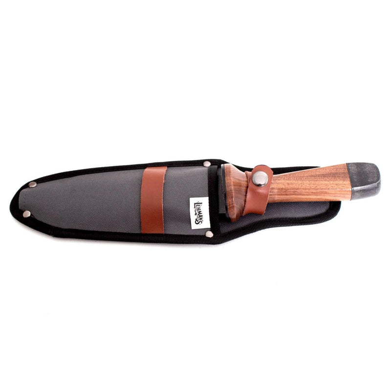Lehman's Hori Hori Garden Knife, Durable Double Edge, Hardened Steel with Wooden Handle, Hand Weeding and Digging Tool with Sheath