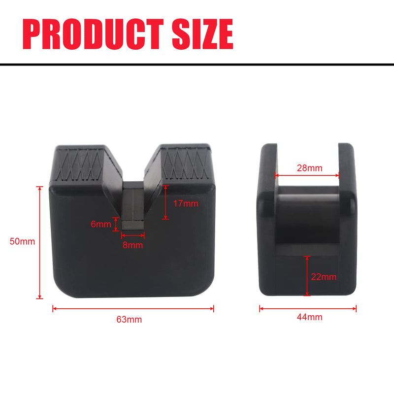 Jack Rubber Pad Adapter,Jack Stand Universal Heavy Duty Rubber,Slotted Frame Rail Pinch Welds Protector Floor Jack Pad Adapter(4 Pack)