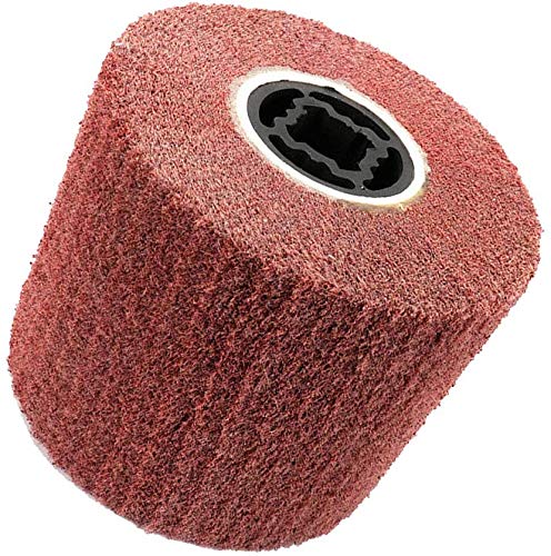 Signi Non Woven Wire Abrasive Drawing Polishing Burnishing Wheel Flap Brush for Surface Treatment Stainless Steel, Aluminum, Copper,Metal 120x100x19mm (60 Grit) 60 Grit