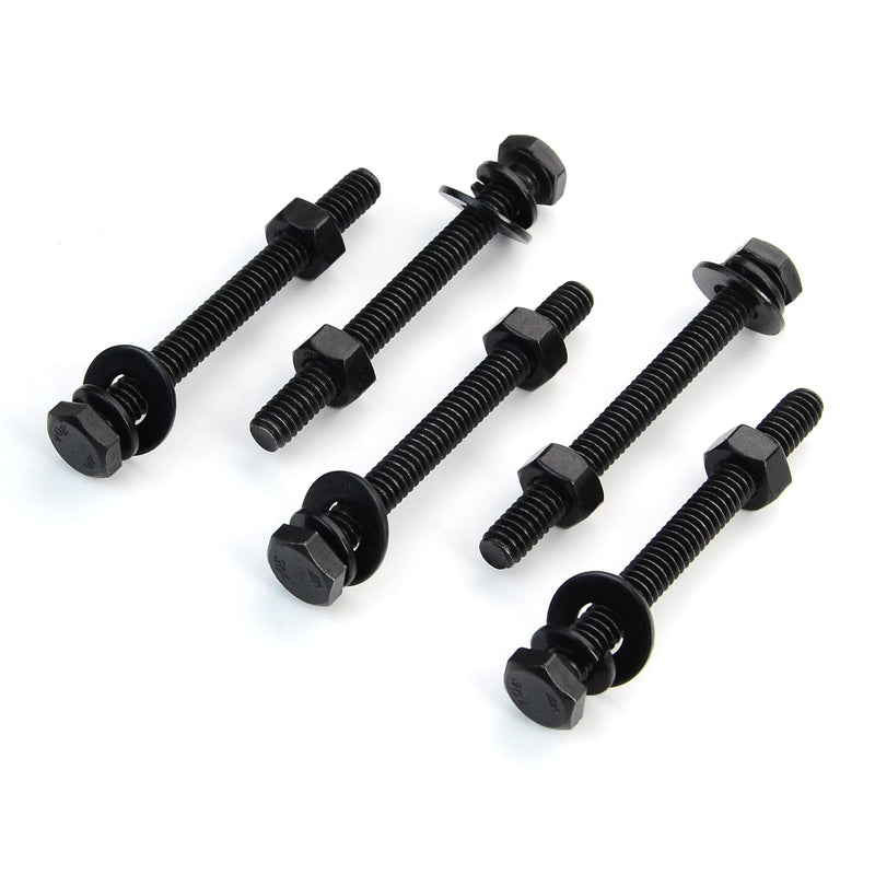 (10 Sets) 1/4-20 x 2-1/2" Hex Head Stainless Steel Bolts and Nuts with Flat & Lock Washers, 304 Stainless Steel 18-8, Fully Threaded, 1/4 Bolt, Black Oxide by Mywish (Black)1/4"-20 2-1/2"