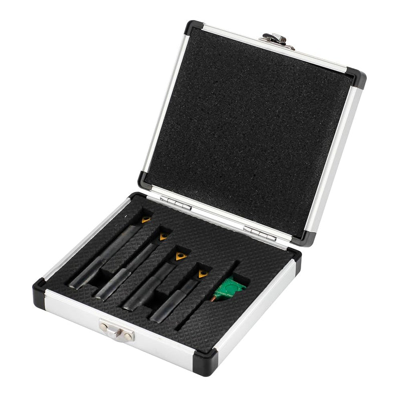4 Pcs 1/2" Round Shank Indexable Boring Bar Set with TCMT21.51 TCMT110204 Indexable Carbide Inserts, 90 Degree