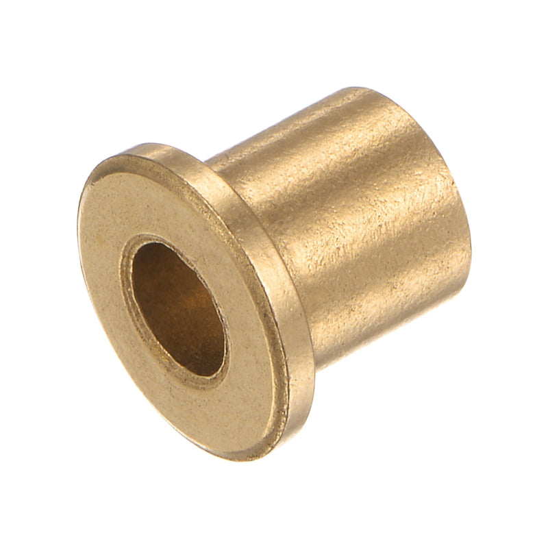 HARFINGTON 8pcs Flange Bearing Sleeve 6mm Bore 10mm OD 12mm Length 2mm Flange Thickness Bronze Bushing Self Lubricating Bushings Sleeve for Industrial Equipment 6mm x 10mm x 12mm 8