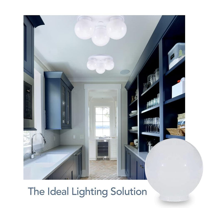 Beam Lighting 6-inch White Acrylic Replacement Globe - Cover for Ceiling, Wall Fixtures, Lamp Posts, or Streetlights