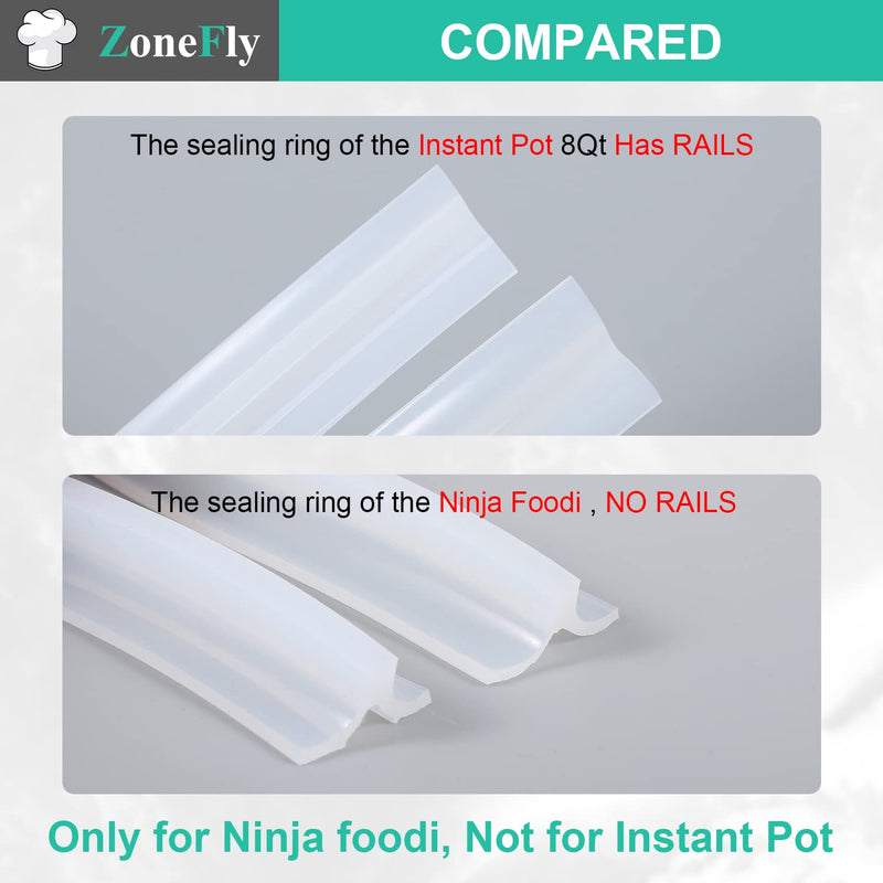 Original Ninja Foodi Sealing Ring Silicone Gasket for Ninja Foodi Pressure Cooker 6.5 Qt and 8 Quart FD401/FD302/OS401/OS301/OP401/OP302 Replacement Gasket Ring Air Fryer Seal Ring Parts - 3 Packs for Ninja Foodi 6.5&8 Qt 3Pcs