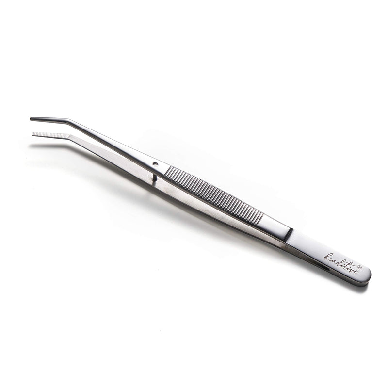 Beaditive 6-inch Sewing Machine Tweezers Set (3-PC) Serrated Bent Tips | Professional Grade, High Precision | Stainless Steel 3