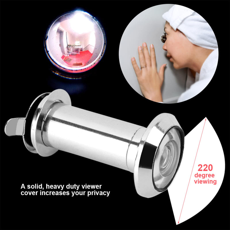 Door Viewer,10Pcs Zinc Alloy 220 Degree Wide Viewing Angle Door Peep Holes Door Peephole with Heavy Duty Privacy Cover for 35mm-55mm Thickness Doors
