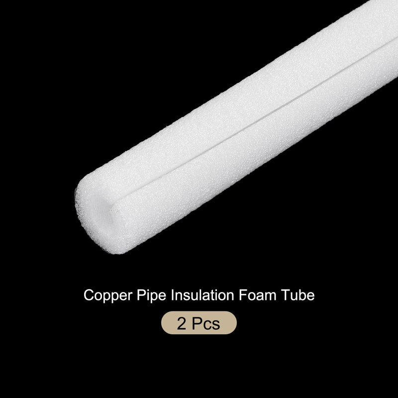2pcs Pipe Insulation Foam Tube 3/8" ID x 3/4" OD 3ft Heat Preservation Foam Pipes [for Copper Water Pipe Freeze Protection] - 10mmx20mm/White 2 3/8"x 3/4" x 3ft